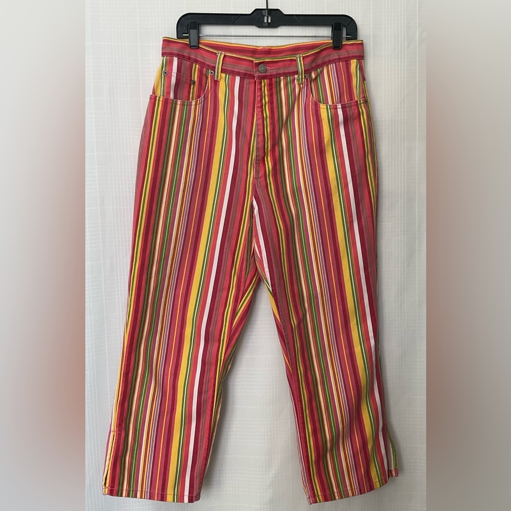 🌱Vintage Bill Blass striped multi colored jeans